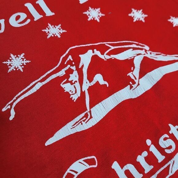 VINTAGE‎ 80s red single stitch YMCA Christmas Classic crew neck t-shirt S - Picture 5 of 10